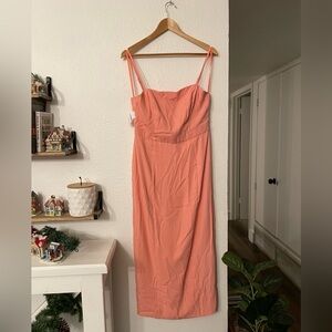 NWT Fame and Partners Square Neck Midi Spaghetti Strap Dress Size 10